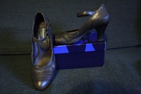 Damen Schuhe Pumps KÄMPGEN Gr.41 Echtleder Grau/ Braun