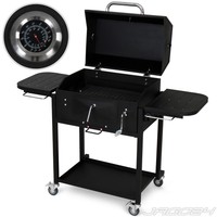 BBQ Smoker Grillwagen Holzkohlegrill Holzkohle Barbecue Standgrill mit Feuerbox