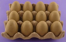 Dozen Wooden Faux Chicken Eggs (Brown Speckled)
