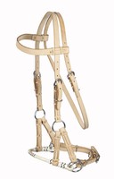 WESTERN Sidepull Rohhautnasenteil HELLBRAUN Gr.full GEBIßLOSE ZÄUMUNG ohne Zügel