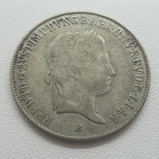 1840-B Hungary Silver 20 Krajczar Austria Emperor Ferdinand I Coin