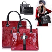 Neu Krokodil Muster Tasche Damentasche Handtasche Schultertasche Umhängetasche 