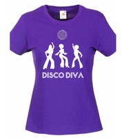 DISCO DIVA, 1980's Retro/Disco/Dance LADIES T-SHIRT Funny/Novelty,Birthday Gift