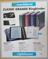 MDS LEUCHTTURM CLASSIC GRANDE RINGBINDER MIT 5 HÜLLEN FÜR MÜNZRÄHMCHEN, BLAU
