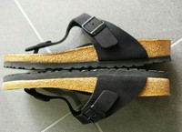 Birkenstock Damen Gr 37 schwarz Gizeh Zehentrenner Sandalen wie neu 