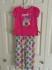 Joe Boxer Toddler Girls 2 Piece Owl Print Short Sleeve Long Pants Pajama Set 2T