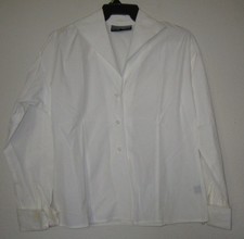 Ellen Tracy Linda Allard Vtg 70 White Crop Cotton Feminine Fit Dress Top Shirt 8