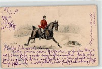 51818081 - Jagdhund Pferd mit Reiter