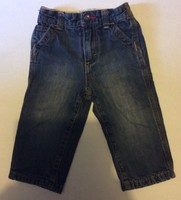 Oshkosh Jeans Size 12 Months Boy Girl Denim Lined Red Unisex Warm Insulated