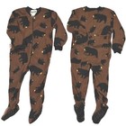 Lazy One Toddler Footeez Footed PJ Lounge Wear Timberland Bear Brown Black 