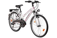 24" Hillside Miami Kinderfahrrad für Mädchen Gepäckträger, Licht, 21 Gänge