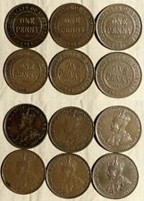 Australia : Lot 6 Coins 1 P(1913L; 18I; 26 - Vf ; 27M; 33M; 35M -Xf) Km#33 Ir39