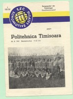 Orig.PRG    EC 2  81/82    1.FC LOK LEIPZIG - POLITEHNICA TIMISOARA  !!  SELTEN