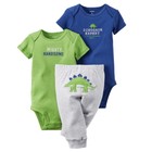 NWT Carter's Baby Boys 12 Months Dinosaur Bodysuit Tops & Leggings 3 Piece Set