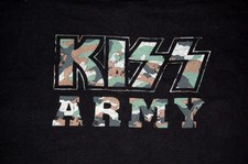 Kiss Army Camouflage Logo Black Xl T-Shirt Gene Simmons Ace Frehley