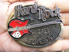 Vtg RICKENBACKER 360 Belt Buckle GUITAR Byrds LOGO Music HARD ROCK RARE VG++