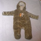 Disney Baby Boy's Winnie the Pooh 6-9 Months Soft Tan Snow Bunting Suit EUC