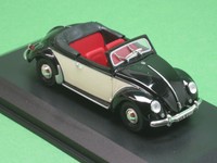VW Käfer Hebmüller Cabriolet schwarz/beige 1949 Norev 1:43 840014 Modellauto 