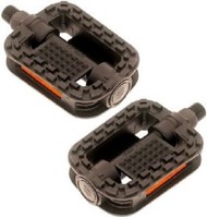 Fahrrad Pedale schwarz Kunststoff Anti-Rutsch kugelgelagert Neu