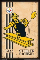 PITTSBURGH STEELERS - RETRO LOGO POSTER - 22 x 34 NFL FOOTBALL 13181