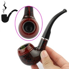 Dark Red Durable Wooden Wood Smoking Pipe Tobacco Cigarettes Cigar Pipes NEW