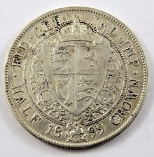 Great Britain 1899 Half Crown Xf Condition .4205 oz. Queen Victoria .925 Silver