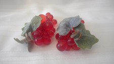 Set Of 2 Vintage Reddish Pink Acrylic Grape Clusters
