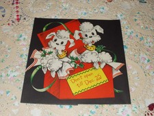 Vtg Christmas Wrapping Paper Gift Wrap Ww2 Poodle Don'T Open Till Dec 25Th 1940