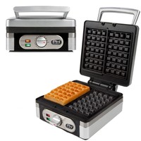 Waffeleisen Waffelautomat dicke belgische Waffeln Edelstahllook Domo DO9047W
