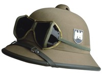 WH Tropenhelm + Brille DAK Uniform Afrikakorps Tropical Helmet with Glasses WWII