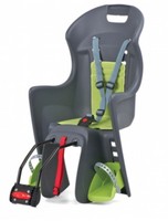 Polisport Boodie Grau Grün Fahrrad Kindersitz Rahmenhalterung Kinder Fahrradsitz