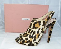 MIU MIU PRADA Gr 40 Plateau Sandaletten High Heels Schuhe gepard  neu  UVP 550€