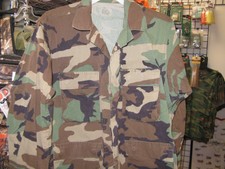 Military US Army BDU Shirt Woodland Camo Medium-XShort-RIPSTOP