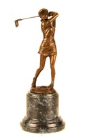 BRONZEFIGUR GOLFERIN FRAU BRONZE FIGUR GOLF MILO