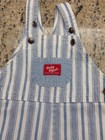 OshKosh B'gosh Blue Striped Bib Overalls Shorts 6 Month Baby Boy 100% Cotton