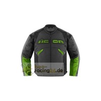 Icon Sanctuary Motorrad Quad Scooter Chopper Herren Leder Jacke Grün