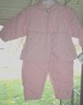 BABY LIGHT PINK QUILTED PRAM SUIT ONE PIECE 6/9 MONTHS SNAP FRONT AND LEG