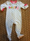 Girls Size 18 Month Carters Super Comfy Blue Polka Dot "Happy" Sleeper