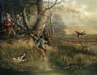 Blinder Eifer Sonntagsjäger Sturz Entenjagd Spott Hund Bütten Wilderer A3 687