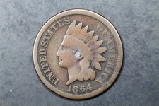 1864 Indian Head 1c small Bronze G Good #150422B-040