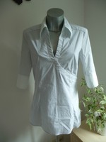 Schöne Bluse Wickeloptik ★ pa personal affairs ★ grau weiß gestreift ★ Gr. 40 M