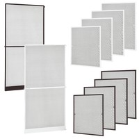 [casa.pro] Fliegengitter Alu Rahmen Insektenschutz Fenster Tür Gitter Weiß Braun