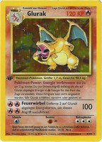 CCG 91 Pokemon 1st Ed Edition German Charizard GLURAK 4/102 Holo Foil 