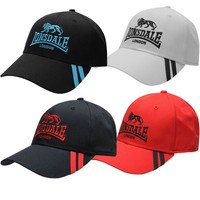 Lonsdale 2 Stripe Cap London Kappe Mütze Basecap schwarz weiß rot blau neu