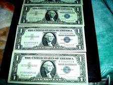 1957 A,B Set Of 5 $1 Blue Silver Certificates,Vf+