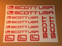 SCOTT USA Aufkleber Set Sticker Rennrad Mountainbike Fahrrad Tuning Rahmen NEU