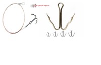 Flexonit Stahlvorfach 7X7 mit VMC 9900 Blitzhaken für Naturköder Zander Hecht 