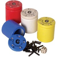 Würfelspiel "Warum immer ich?" klein, in verschiedenen Farben aus Holz