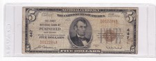 Plainfield Nj $5 1929 First National Bank Note Ch # 447