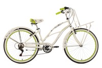 BEACHCRUISER 26 ZOLL DAMEN CARGO CRUISER BELLEFLEUR WEISS-GRÜN KS-CYCLING 753B